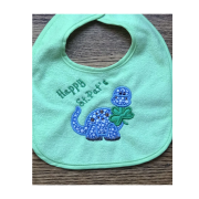 Yếm cho bé vải cotton thêu hình khủng long